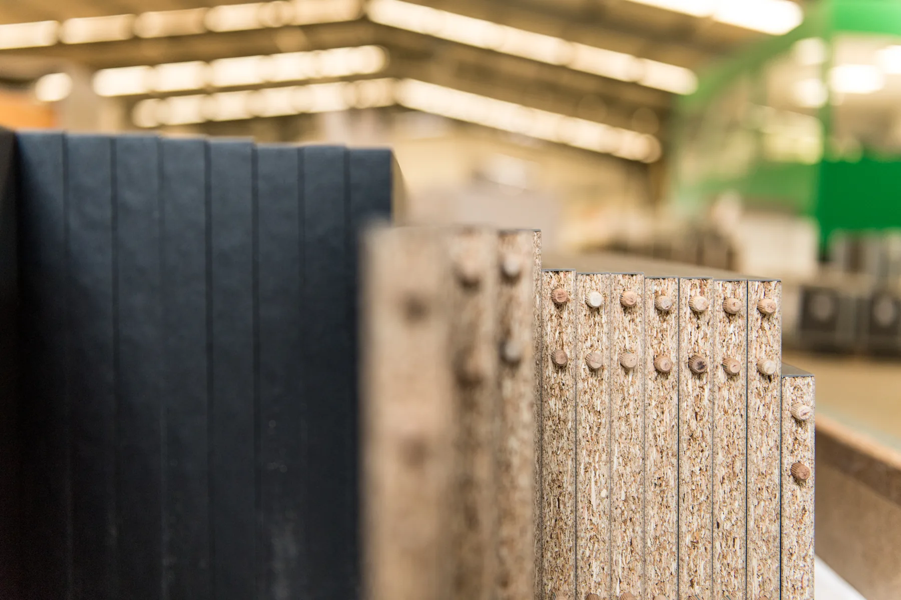 Pre-drilled panel parts with wooden dowels